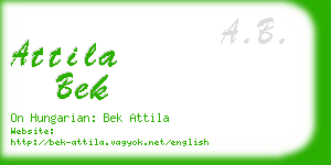 attila bek business card